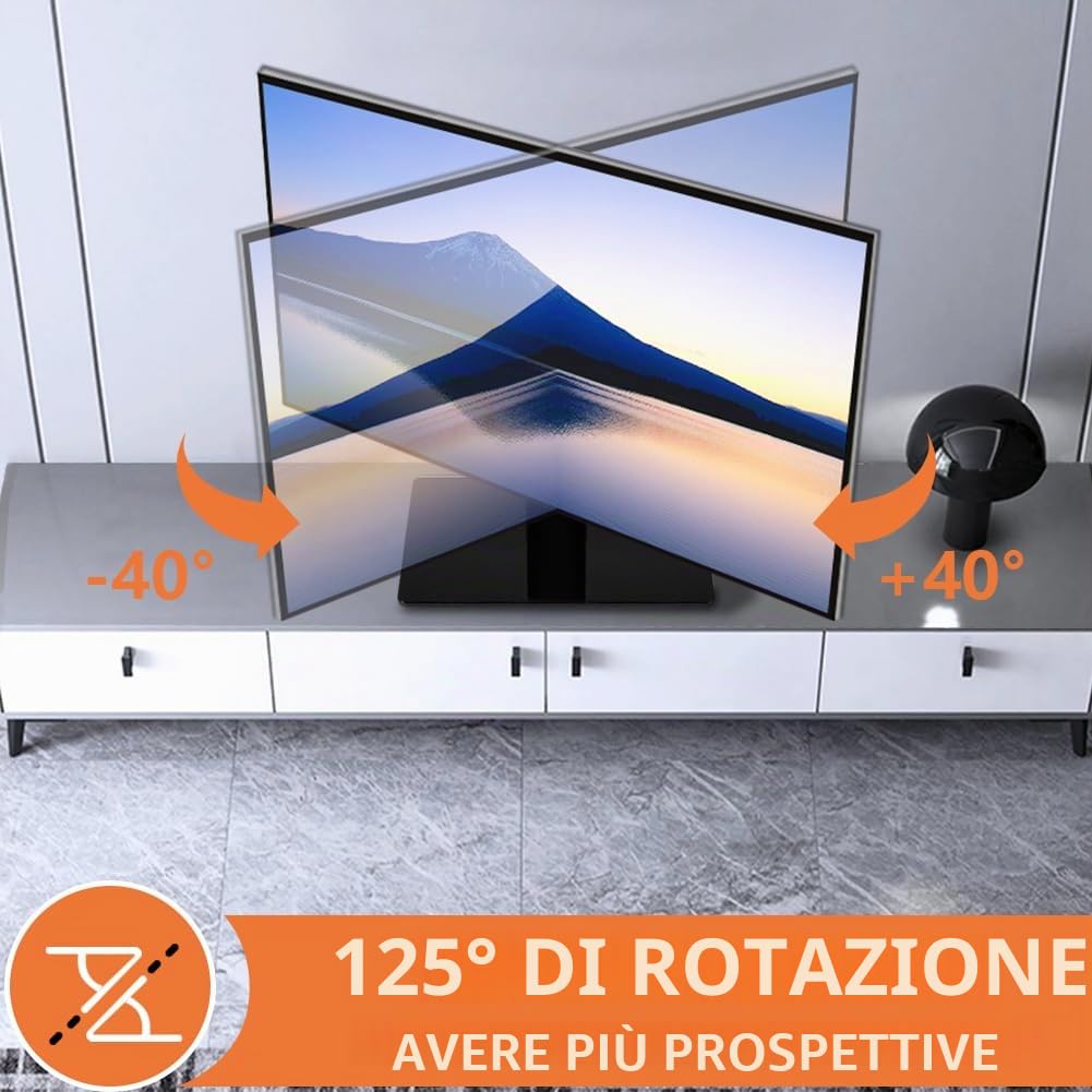 KKTONER Supporto singolo per monitor del computer, autoportante, supporto per monitor da 13" a 32", regolabile in altezza, girevole Vesa 75 x 75 mm/100 x 100 mm, supporta fino a 34,9 kg