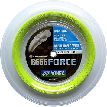 YONEX BG 66 Force Badminton String, Reel Color Option Yellow