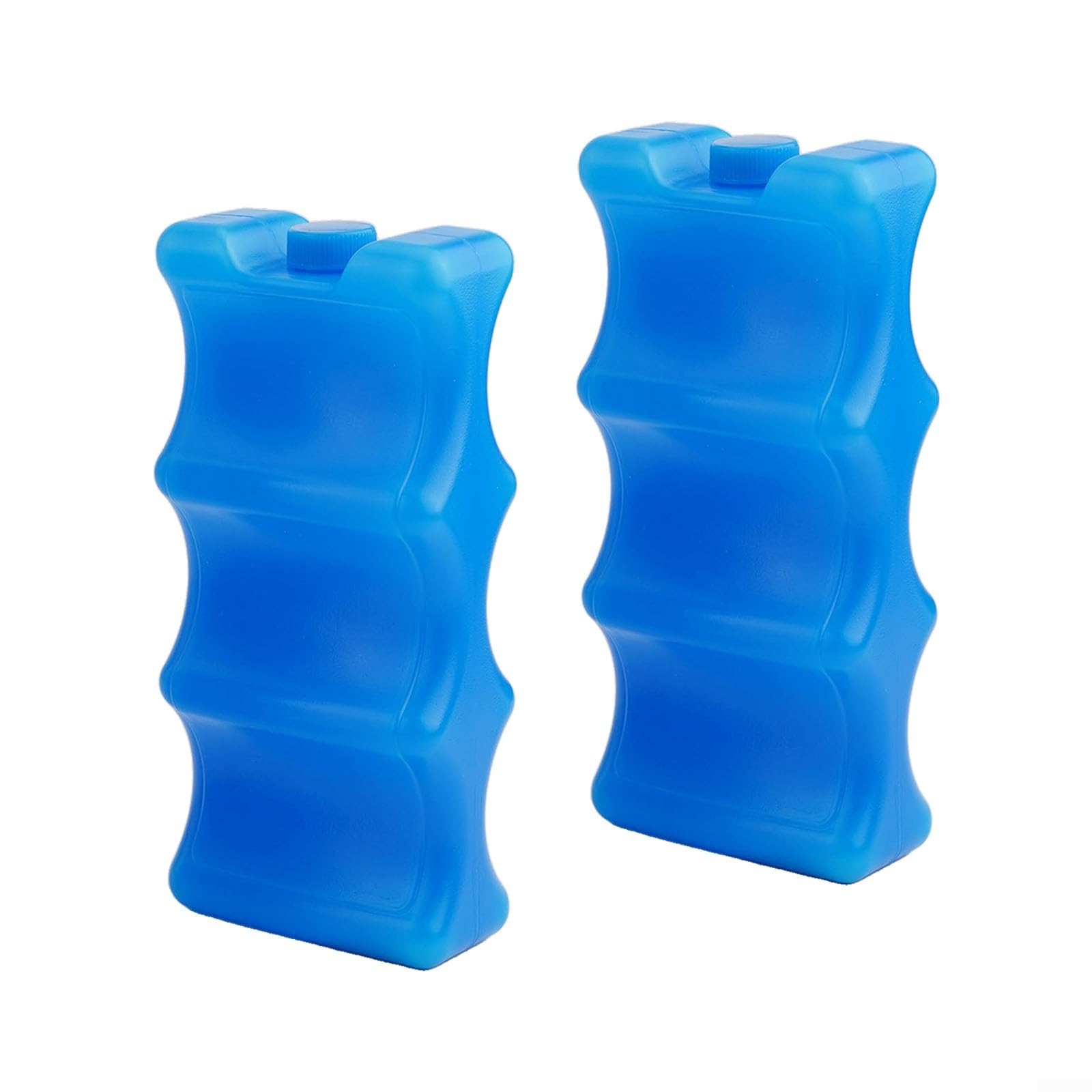 DAZZLEEX 2 Pack Reusable Ice Packs for Cans and Bottles 600ml HDPE BPA Cooler Inserts for Lunch Box Camping Travel Picnic Outdoor Drinks Royal Blue