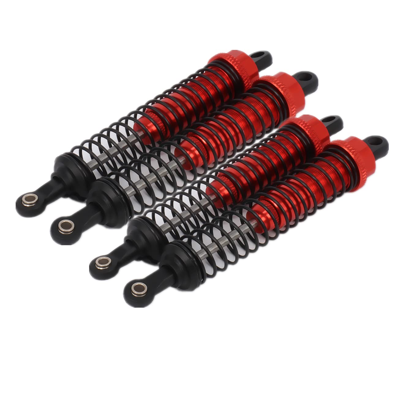 RCAWD 4pcs/set adjustable 86mm alloy shock absorber damper for rc hobby car 1/16 HSP monster truck&short course upgraded Parts(Red)