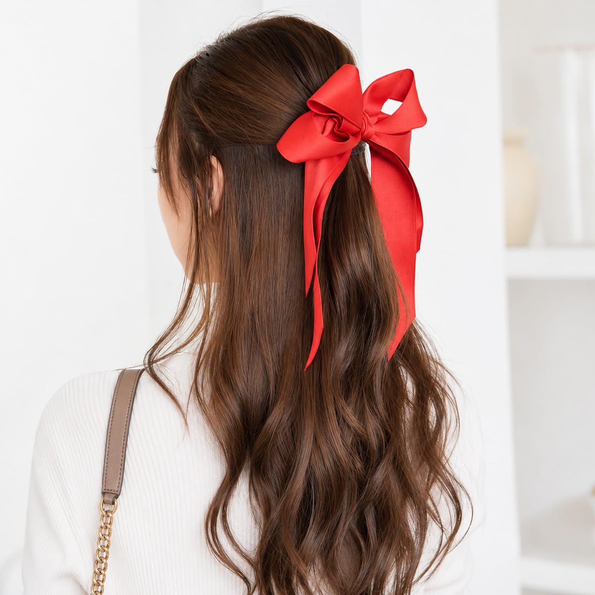 Amazon | リボン ポニーフック ヘアアクセサリー 髪飾り 大きめ