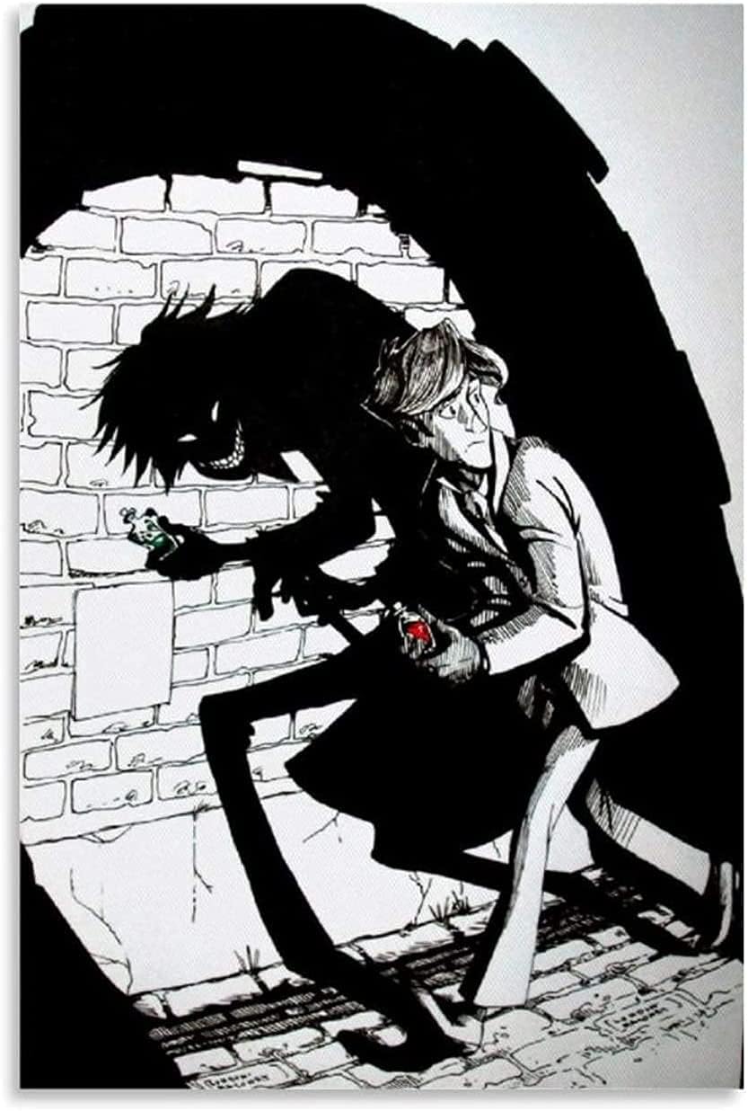 Amazon Com Dr Jekyll And Mr Hyde Good Vs Evil Anime Canvas Prints Picture Modular Paintings For Living Room Poster On The Wall Home Decor Framed 8x12inch Posters Prints