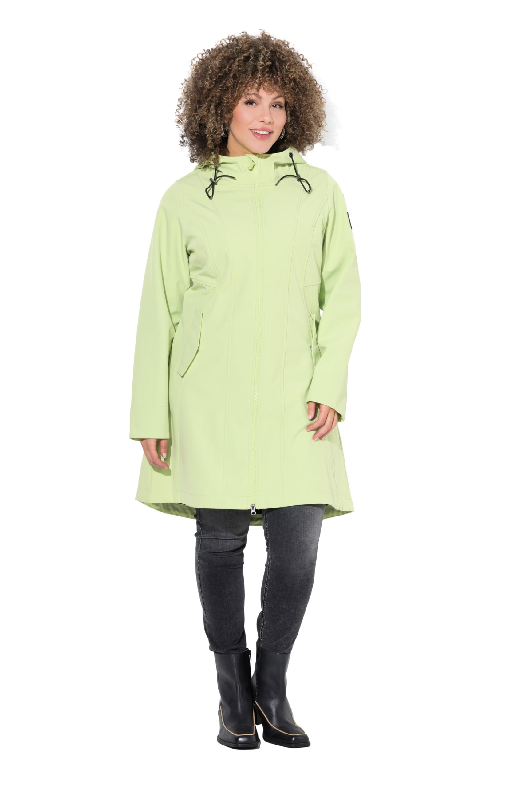Ulla Popken Damen große Größen Übergrößen Plus Size HYPRAR Softshelljacke, wasserabweisend, 2-Wege-Zipper 839757