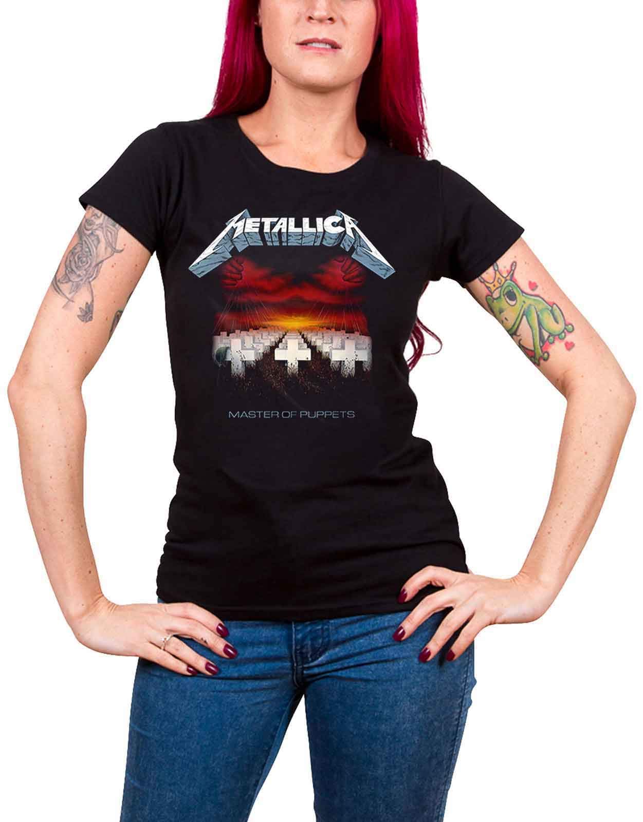 METALLICA MASTER OF PUPPETS TRACKS (BLACK) T-Shirt, Girlie with backprint Womens