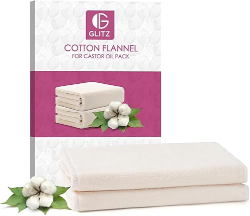 4 unidades de franela de algodón orgánico para aceite de ricino, almohadillas de aceite de ricino reutilizables sin blanquear para hígado, abdomen,