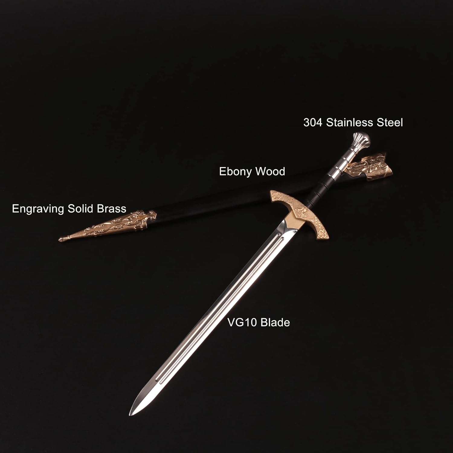 Handmade 1:6 Scale Medieval Excalibur Sword 7" Historical Small Short Miniature Knife Action Figures Collection