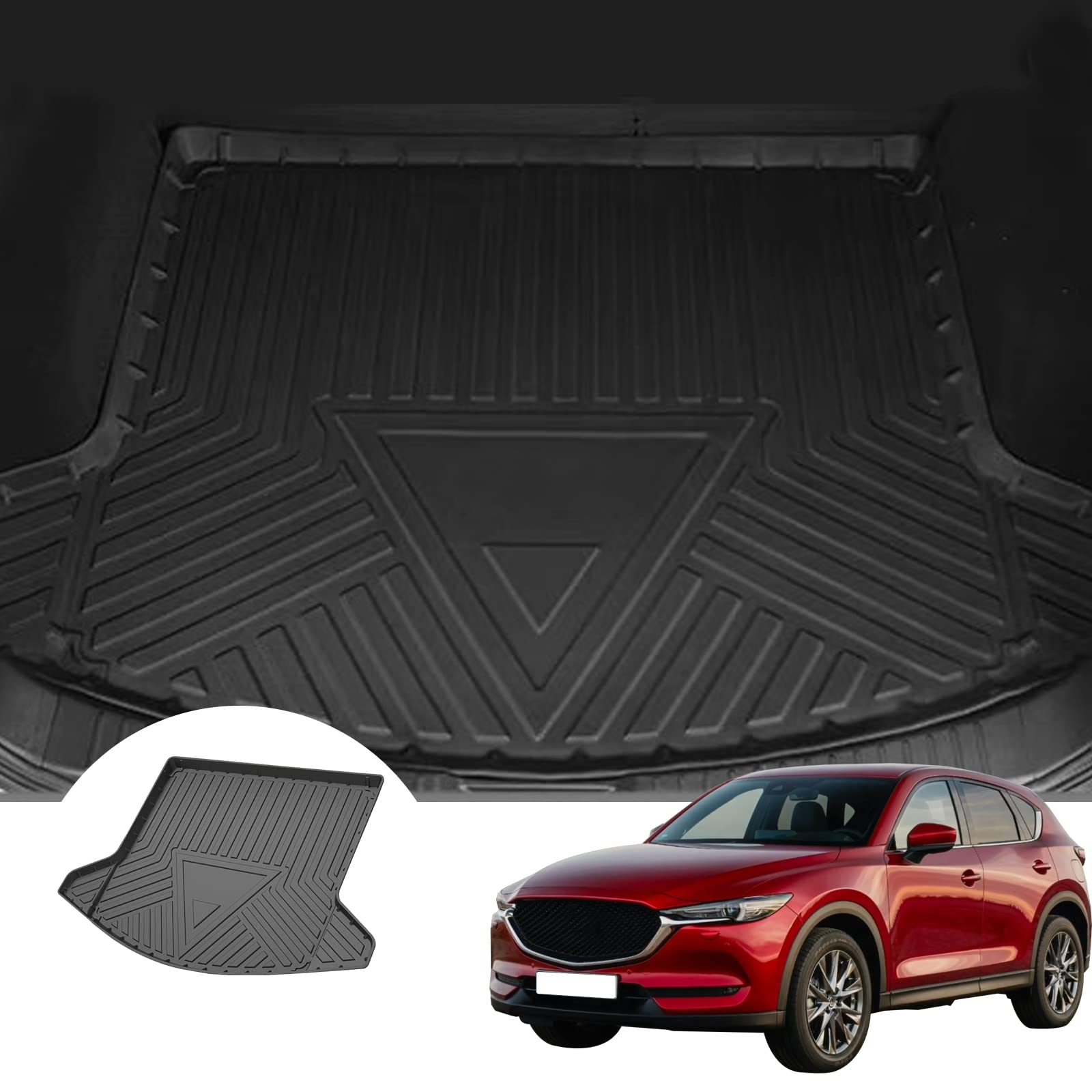 Photo 1 of Peforway Cargo Liner Car Trunk Mat for 2017-2023 Mazda CX-5, Mazda CX-5 Accessories (Rear Cargo Mat) All Weather TPE Protection Custom Fit Black Cargo Liner Mat