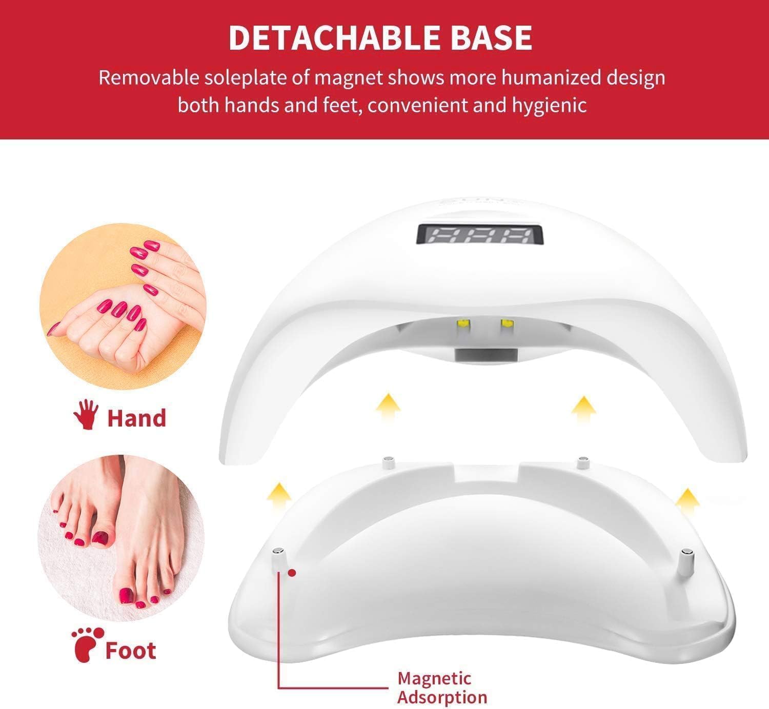 Brille Bee SUN 5 LED UV Nail Lamp, 48W Professional Nail Dryer with 4 Timers, LCD Display, Automatic Sensor 1