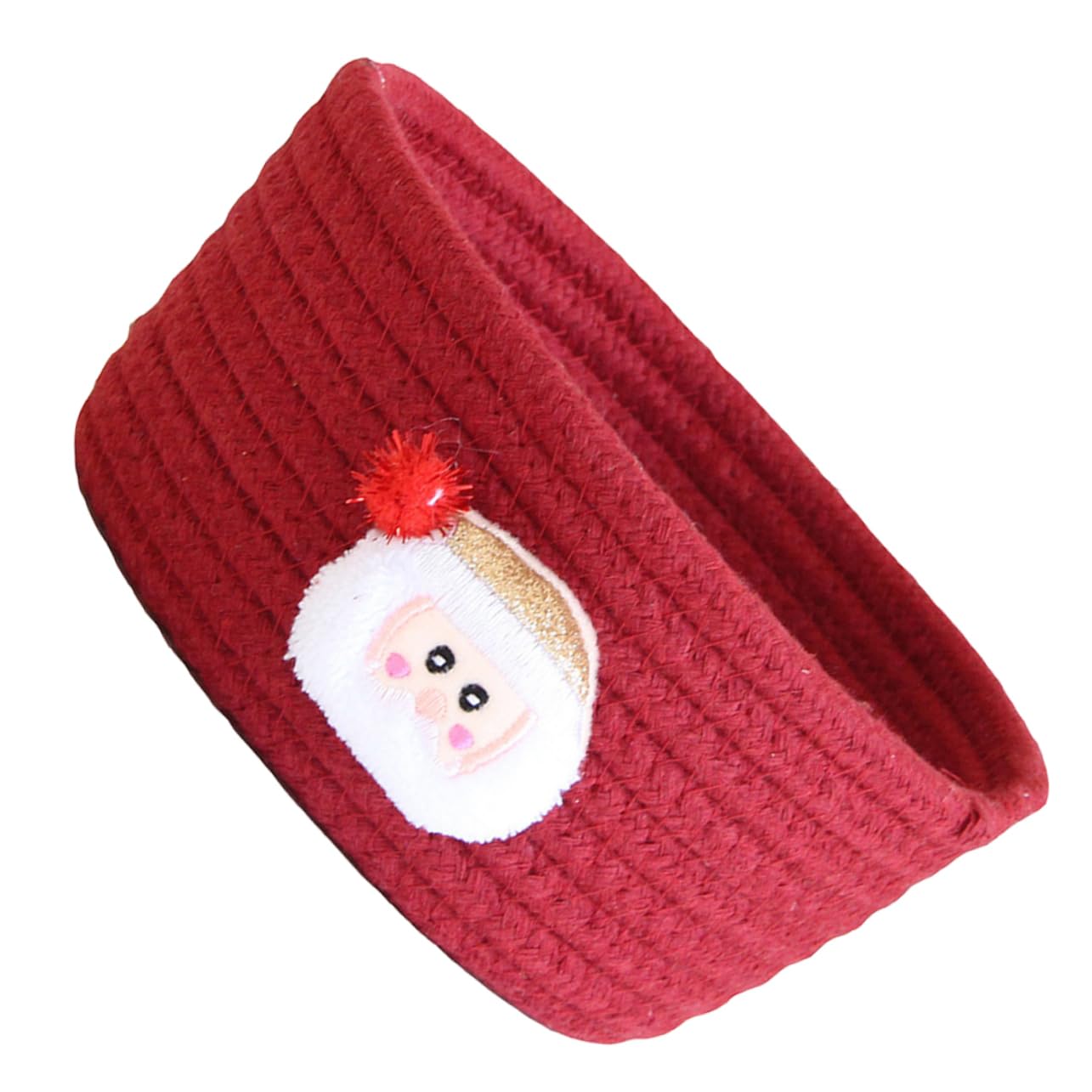 Ciieeo 3 Piezas Caja De Almacenaje Cesto De Ropa De Cuerda De Algodón Pequeña Cesta Tejida Cestas De Almacenamiento Tejidas Cesta De Vacía Cesta De Papá Noel De Algodón Rojo