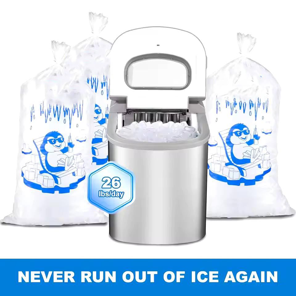 Portable Countertop Ice Maker Ice Maker Machine with Basket and Scoop 26 Lbs/24H 9 Ice Cubes Ready in 6 Mins (US Color)
