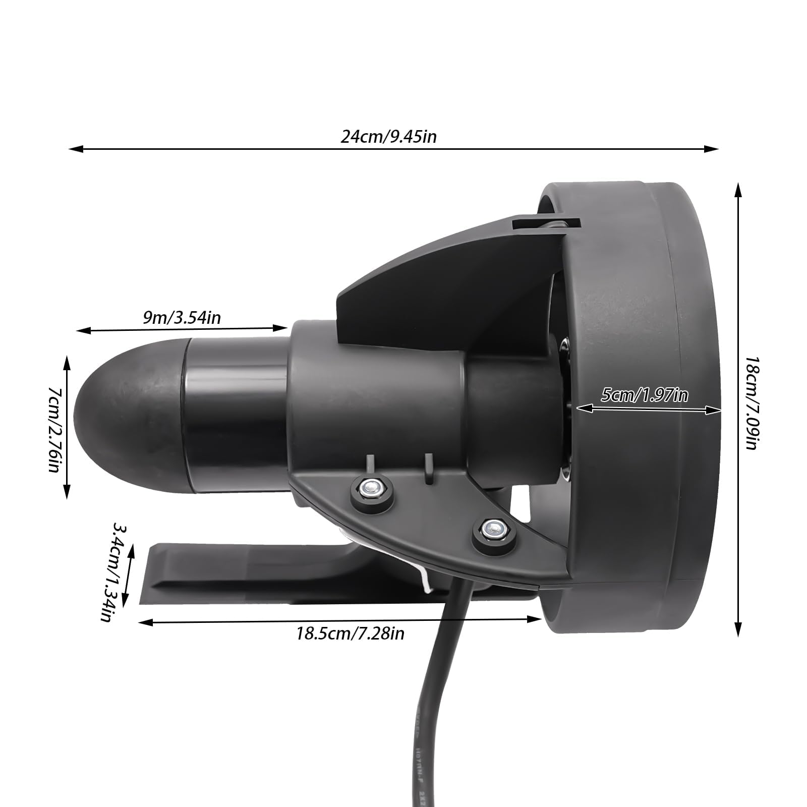 12V 288W Unterwasser-Thruster-Propellerantrieb für Surfbrett, Paddelbrett, Angelbrett & elektrisch motorisierte Flosse