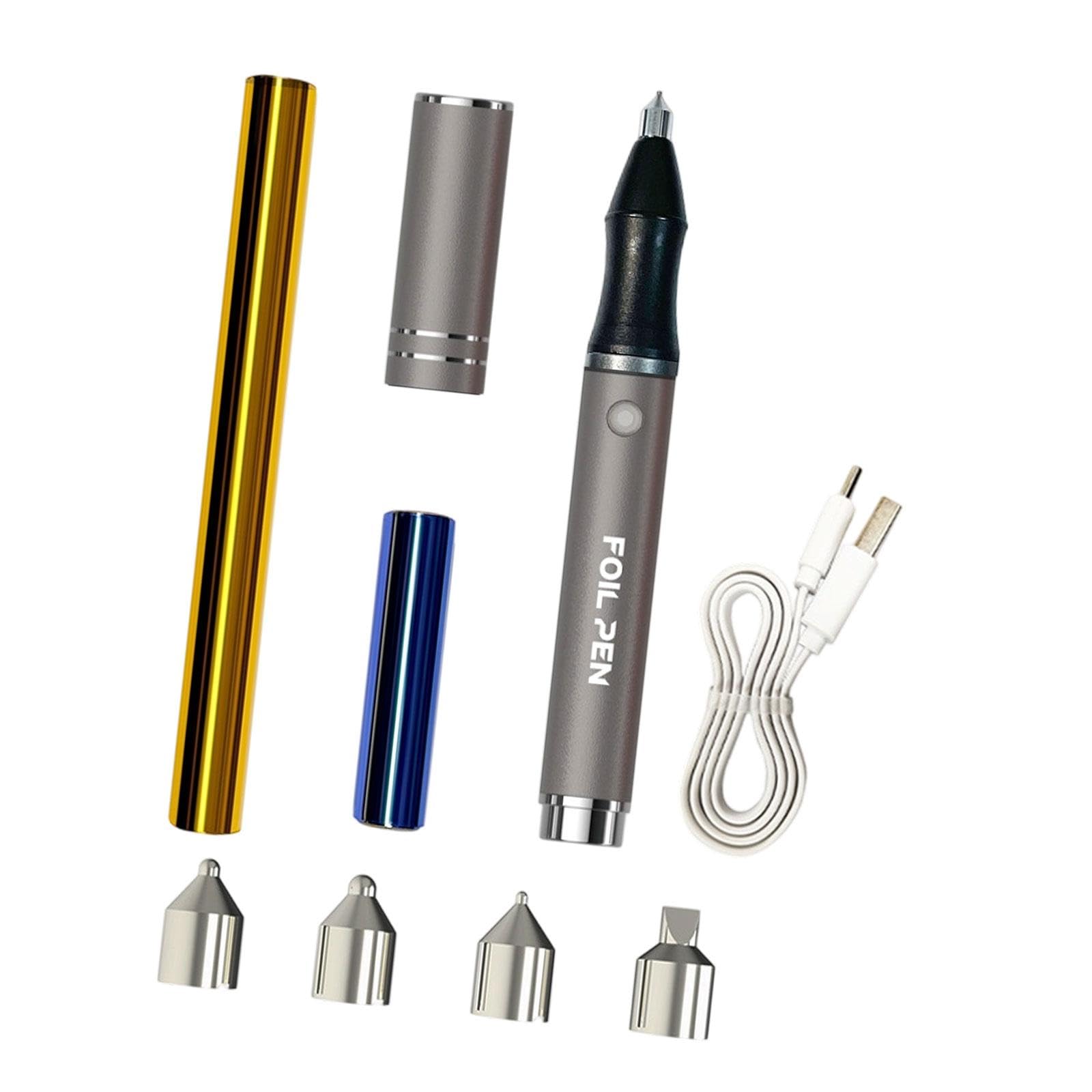 rockible Kit de Scrapbooking avec Stylo à Transfert Thermique USB et 4 Pointes pour Vos créations DIY, Gris