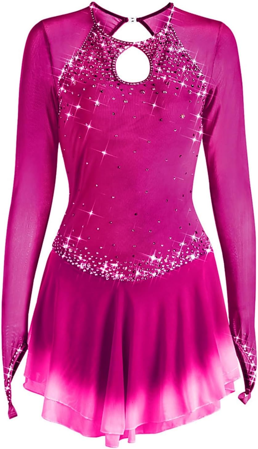Figure Skating Dress Women Long Sleeve Competition Costume