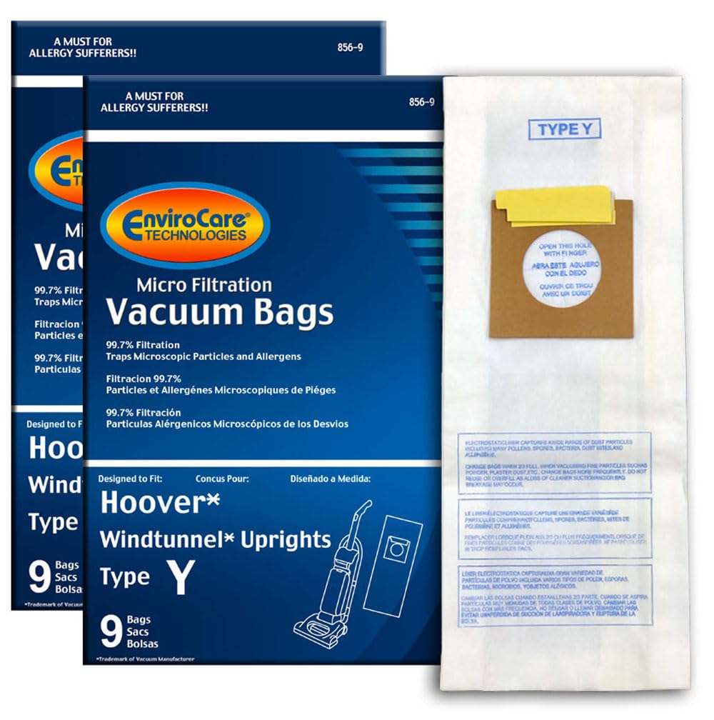 EnviroCare Type Y Replacement Micro Filtration Vacuum Bags Designed to fit Hoover Windtunnel Upright 18 Pack
