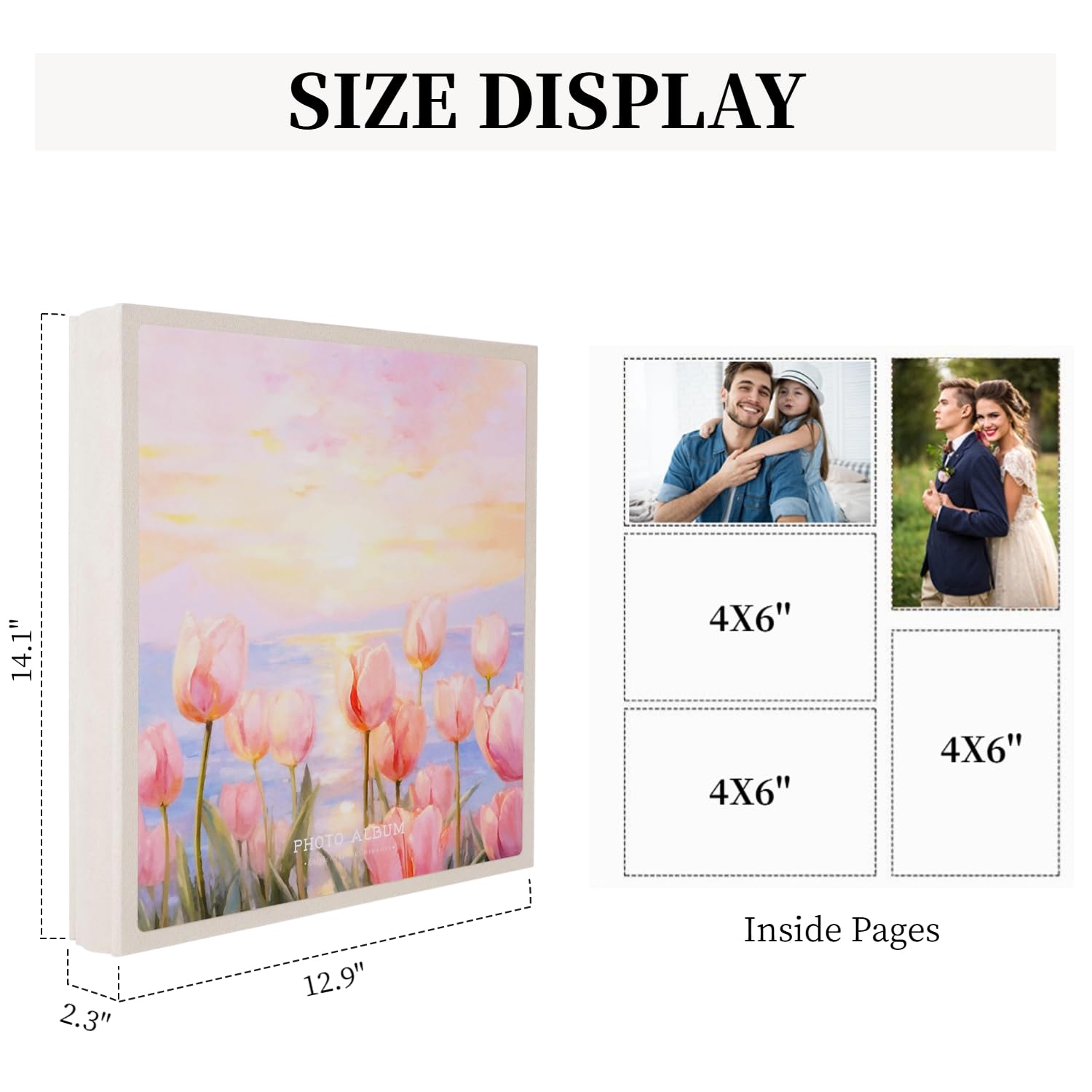Fotoalbum, 10,2 x 15,2 cm, 600 Fotos, Wildleder & Kristall, großes Bilderalbum, 600 horizontale und vertikale Taschen, 10 x 15 cm, Fotoalben, Buch für Familie, Hochzeit, Reisen, Erinnerung
