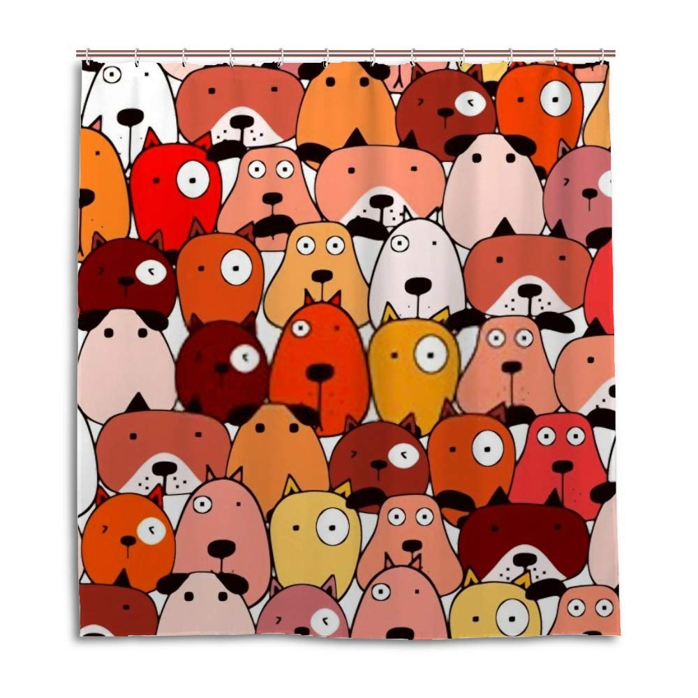 Rideau de douche lavable motif chien pour régler les éclaboussures de bain