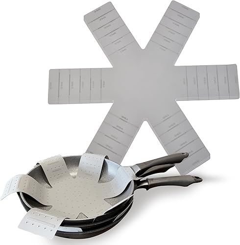 Protectores de ollas y sartenes para apilar, separadores de ollas, protectores de utensilios de cocina, paquete de 3, separadores antideslizantes y