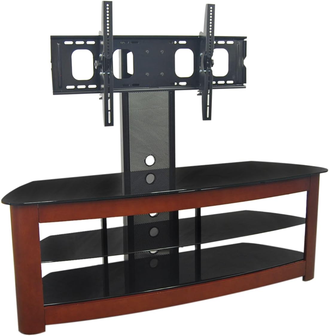 Walker Edison 60-Inch 4-in-1 TV Stand with Removable Mount, Cherry/Black
