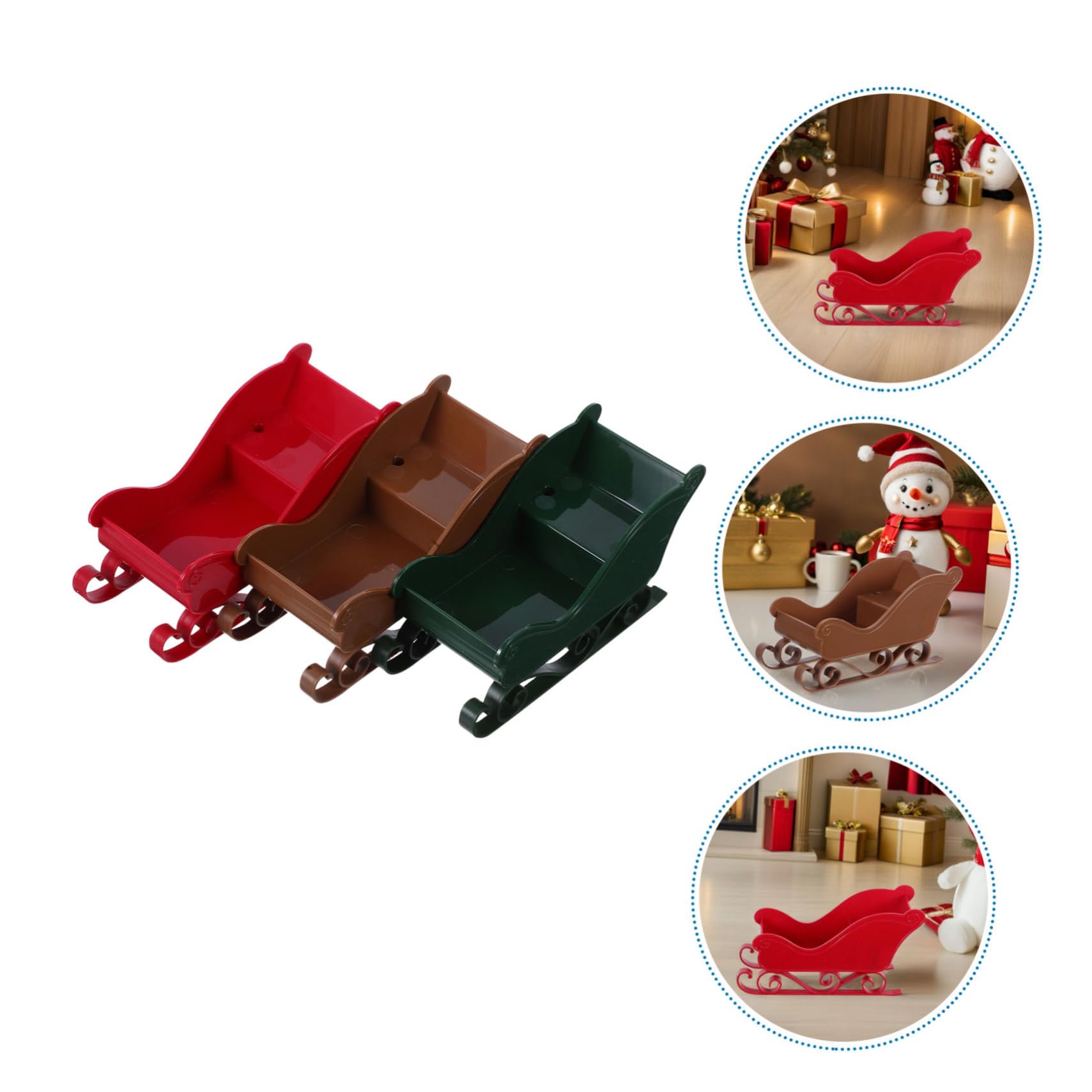 TOPBATHY 3 Piezas de Navidad decoración decoración de de Mesa estatuilla de en Miniatura de Apoyo de de Navidad el plastico