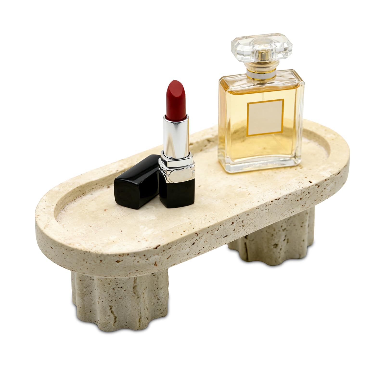 Plateau en marbre Amestar 25,4 cm pour ranger les bijoux sur la coiffeuse