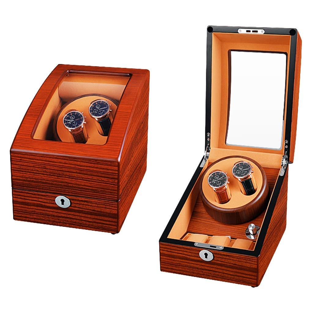 Luxuriöser automatischer Uhrenbeweger, Matte Lackierung + Kunstleder, antimagnetisches Design, 2 Aufbewahrungsfächer, 5 Modi, Stummschaltung A, B，B
