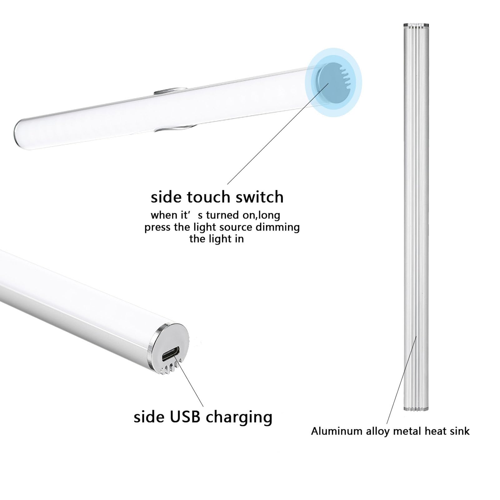 Lampe De Maquillage à Commande Tactile LED Pour Miroir, Barre Lumineuse De Maquillage Portable, Lampe De Vanité Rechargeable Par USB, Lampe De Maquillage à Commande Tactile Pour Salle De Bain