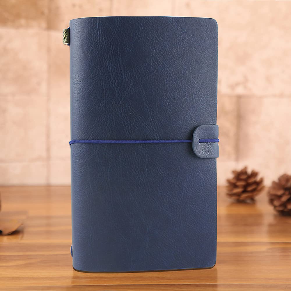 Carnet Rechargeable Cuir Vintage 20x12cm - Pages Blanches Et Lignées - Idéal Journal, Voyage, Cadeau