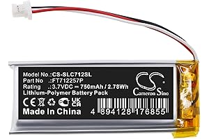 Replacement Battery Compatible with Series Nimbus Controller,Stratus Duo,Nimbus+, fits P/N:FT712257P (750mAh/2.78Wh)