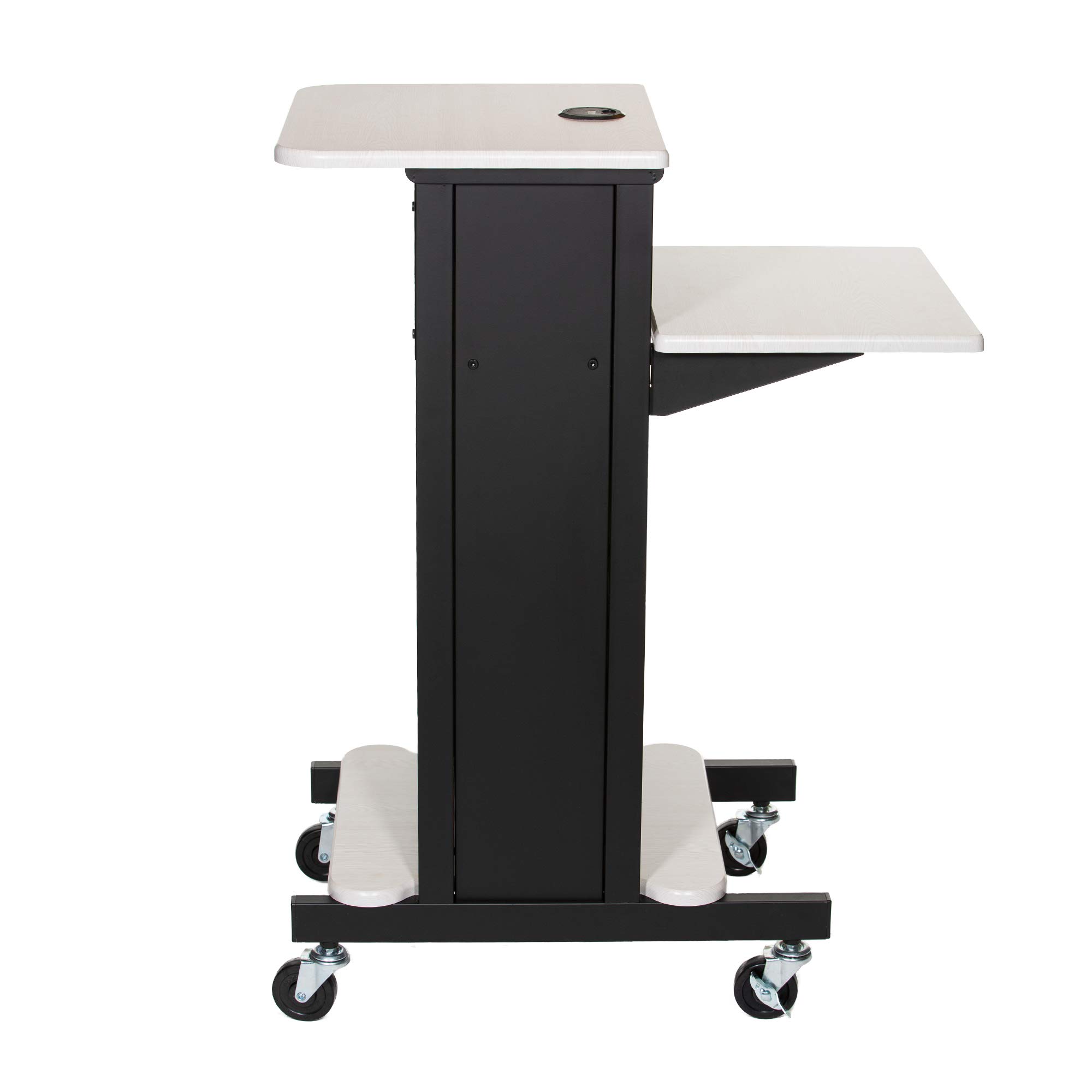 OEF Furnishings Presentazione Carrello e Supporto, OEFPRC200, Telaio in Acciaio, Venatura del legno avorio