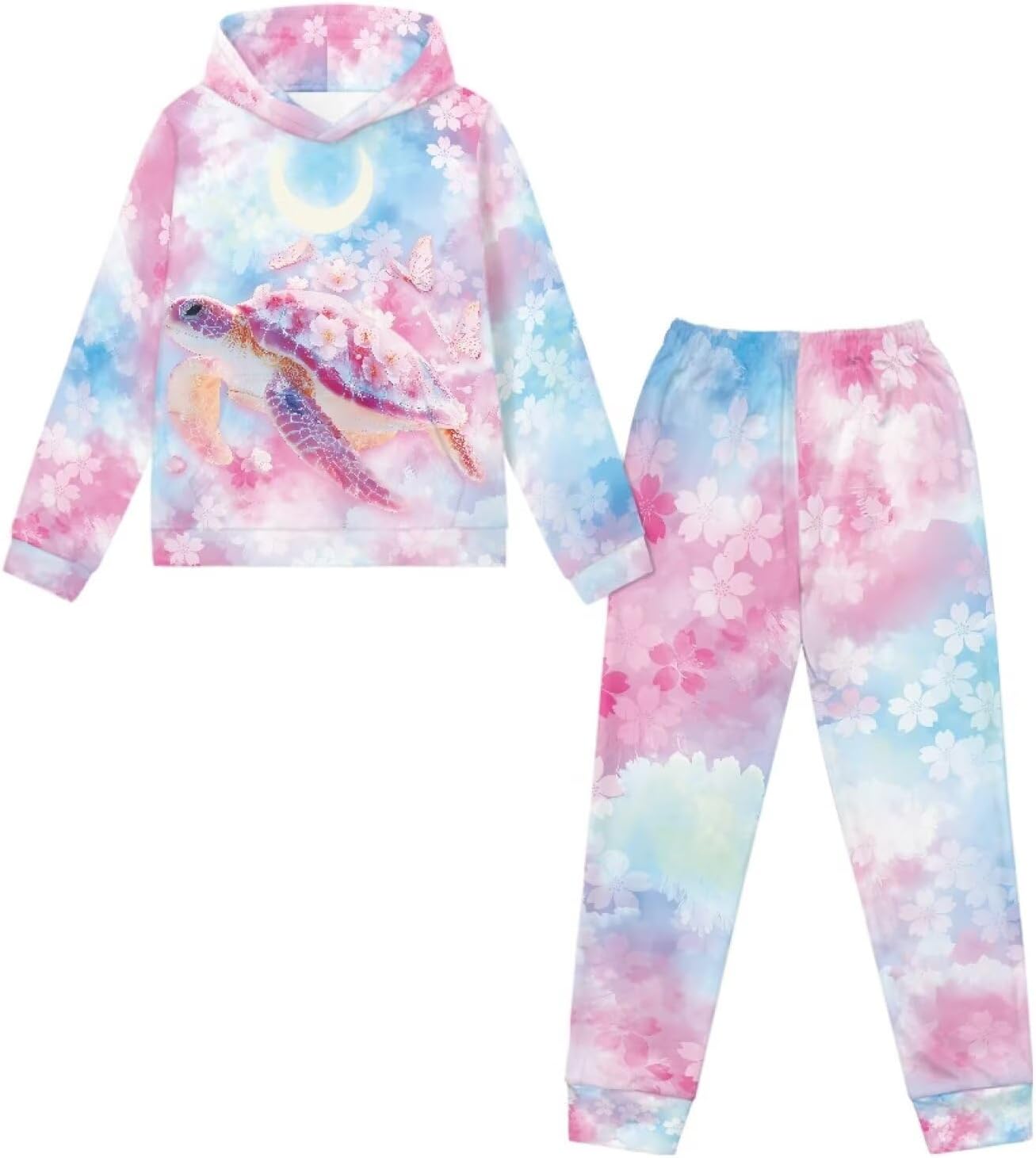 Renewold Girls Long Sleeve Tracksuits Kids Hoodie Sweatshirt and Jogger Sweatpants 2 Piece Set Sweatsuits Clothing Sets