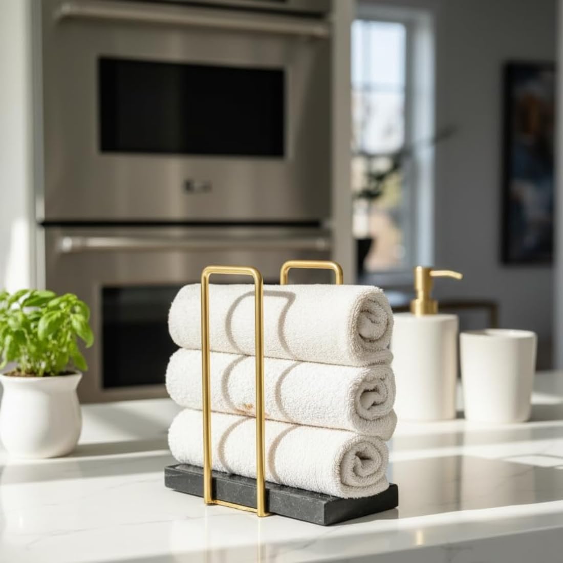 MASON HOME Imperial Napkin Holder Black & Gold - 1pc - L 25.4" x B 17.8" x H 7.6" | Bathroom - Kitchen - Bedroom - Washbasin | Towel - Kitchen Roll - Paper Towel | Home Décor | Organizer | Stand 4