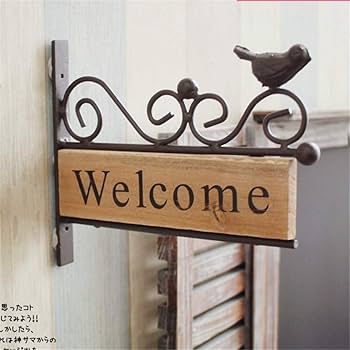 ウェルカム ドアプレート & ウォールフック (キーフック)  オーダー受付！ Amazon | tonntyann ウェルカムプレート WELCOME 看板 ドア