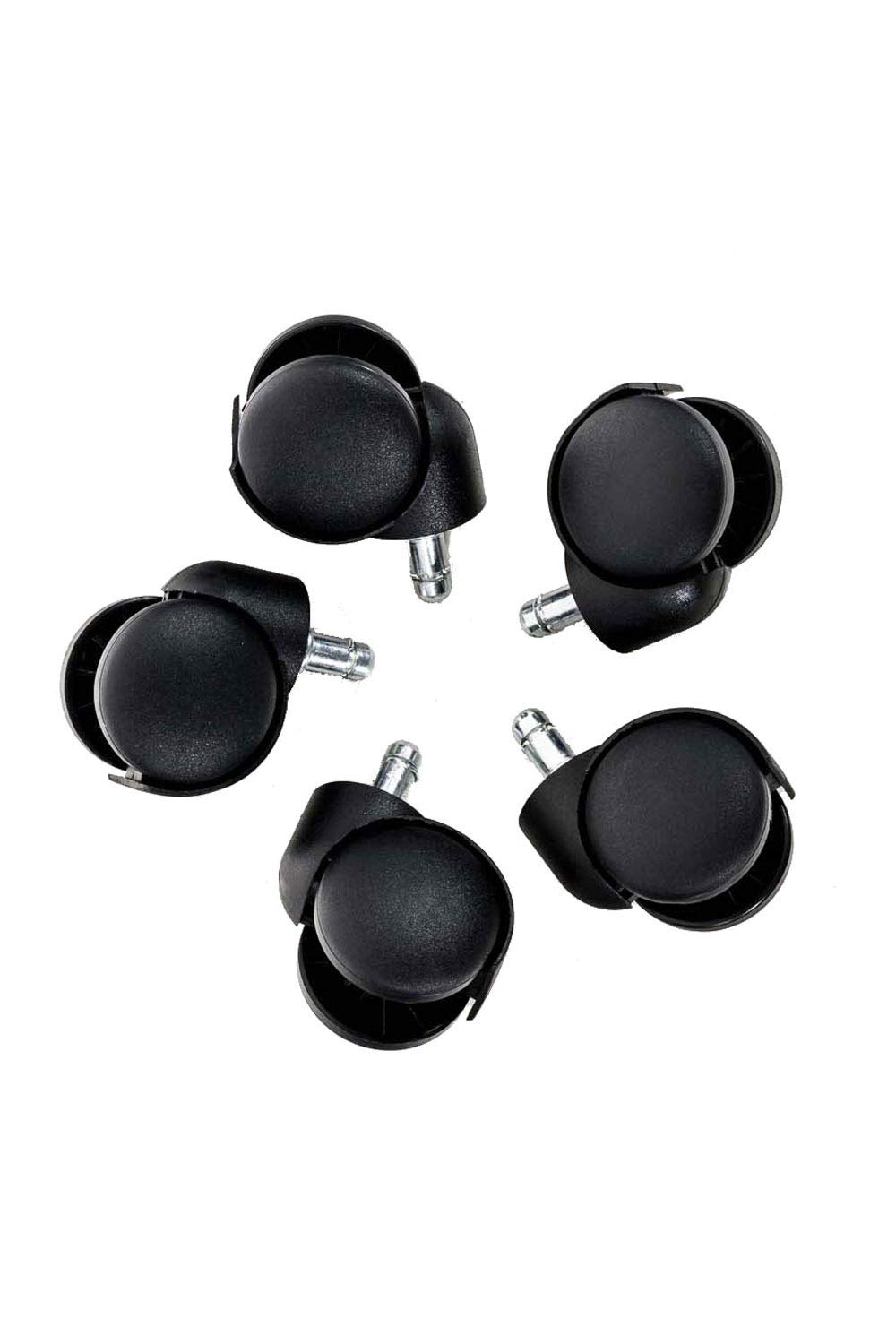 Confezione da 5 rotelle di ricambio in gomma per sedie da ufficio nere e trasparenti 11 x 22 mm a lunga durata | Leroy Merlin