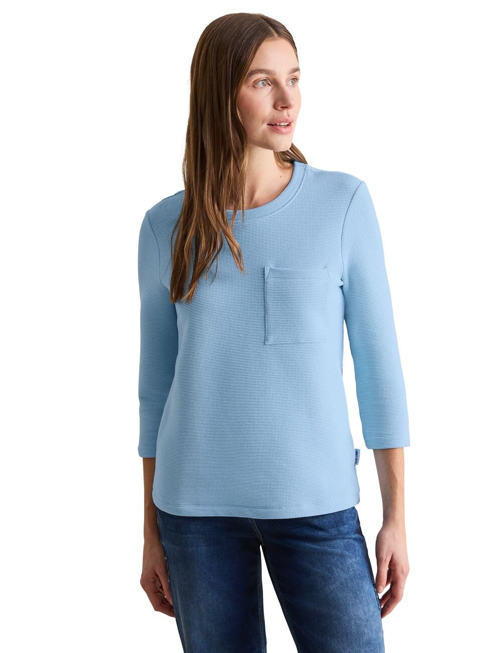 Cecil Women's B322774 Short Structured Shirt, Fresh Light Blue, L