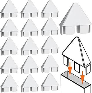 Pelopy 8 Packs Vinyl Picket Fence Caps 7/8" x 3" Vinyl Picket Fence Parts White Post caps for Outdoor Garden (Pointed Style)