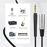 Vista 5 de TNP - Cable XLR macho a TRS de 1/4 de pulgada (3 pies), equilibrado de 0.250 in de pulgada a XLR macho de interconexión estéreo de audio chapado