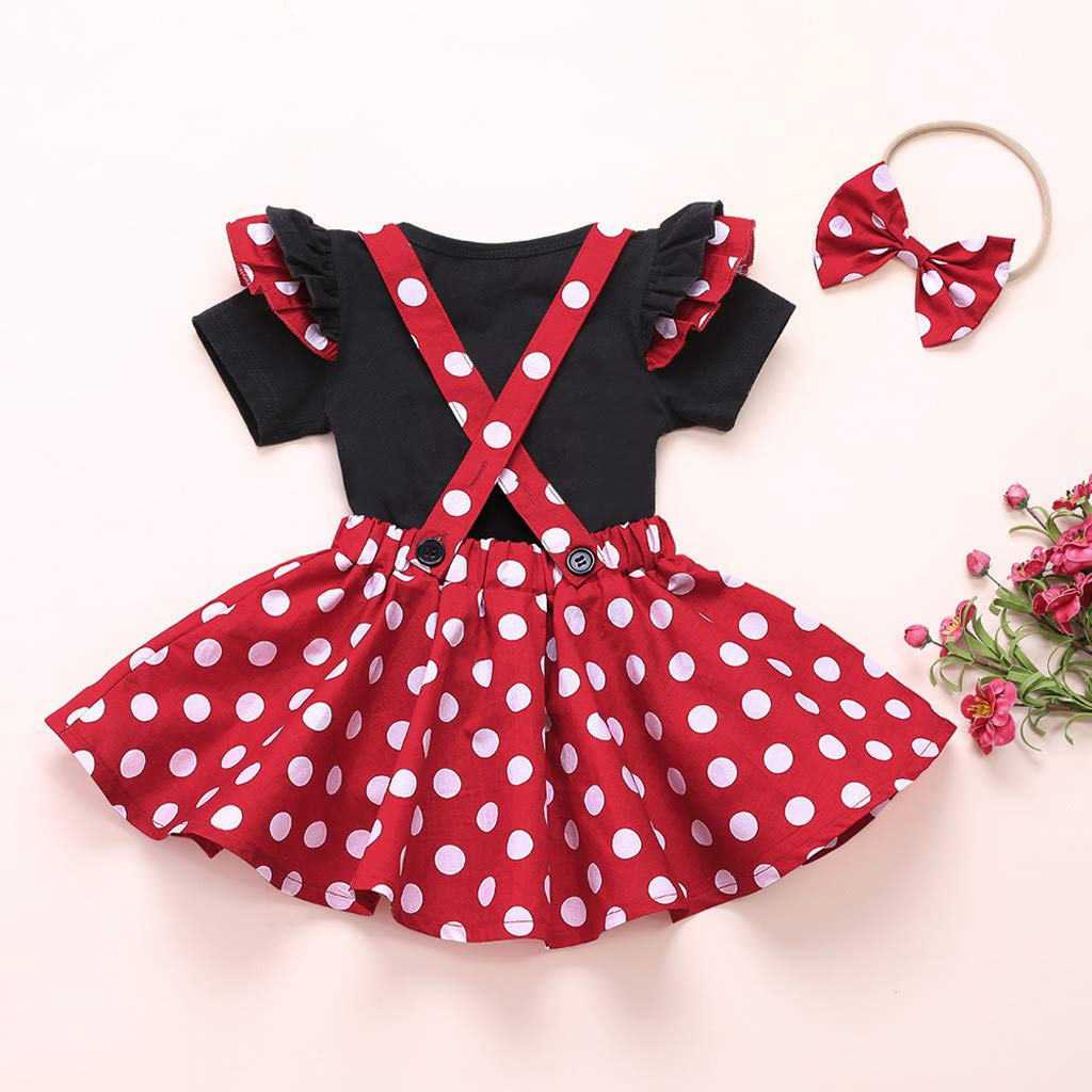 Verve Jelly Gonne per neonate Set Tuta per bambini Abiti pasquali Camicia a maniche corte + Gonna con reggicalze con fascia per la testa Abito estivo