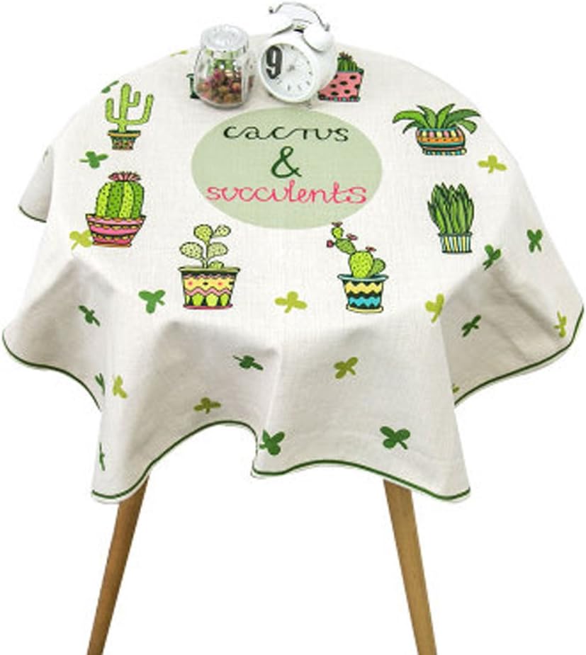 Top Estore European Style Round Rectangular Tablecloth Table Cover (85x85cm/33.46x33.46inch, Cactus)