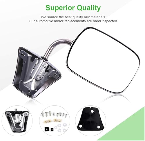 Miniatura 2 de SCITOO Espejo de visión lateral para conductor y pasajero, ajuste de plástico, compatible con 1973-1991 para Chevy Blazer 1973-1987 para Chevy