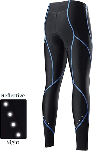 Miniatura 2 de XGC Pantalones largos de ciclismo para mujer, pantalones de bicicleta, mallas con acolchado de esponja 4D