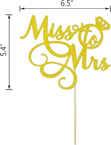 Miniatura 6 de OIXCMNJQ Decoración de pastel con purpurina dorada para despedida de soltera, suministros de decoración de boda, compromiso, fiesta de matrimonio