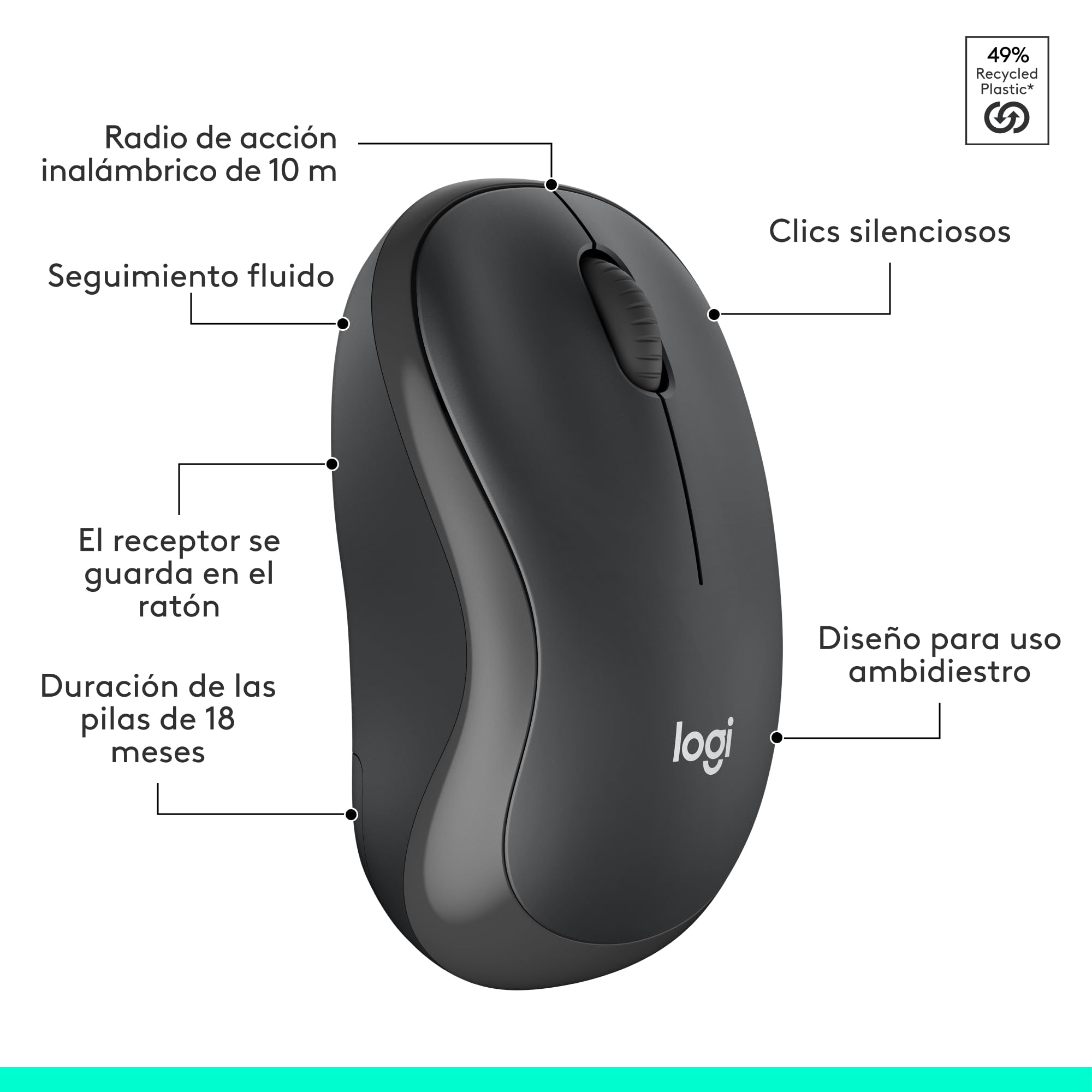 Logitech MK295 Silent Combinación de Teclado y Ratón Inalámbricos con SilentTouch, Seguimiento Óptico, Tecnología Inalámbrica sin Demoras, 90% Menos de Ruido, QWERTY Español, Negro