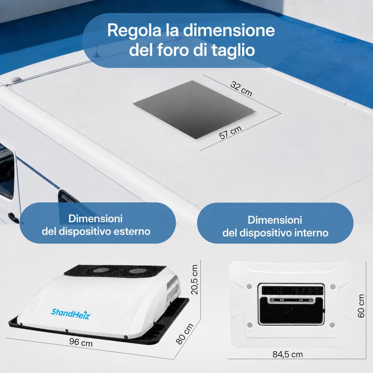 Climatizzatore da tetto, 24 V, per camion, camper, trattore, tosaerba, compressore elettrico da 24 V, per parcheggio, potente potenza di raffreddamento da 2400 W con telecomando e R134A