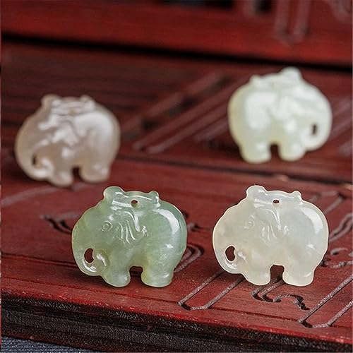 Miniatura 2 de 63.543in de jade natural elefante jade colgante tallado animal colgante hecho a mano tallado suministros elefante pulsera encanto animal encanto