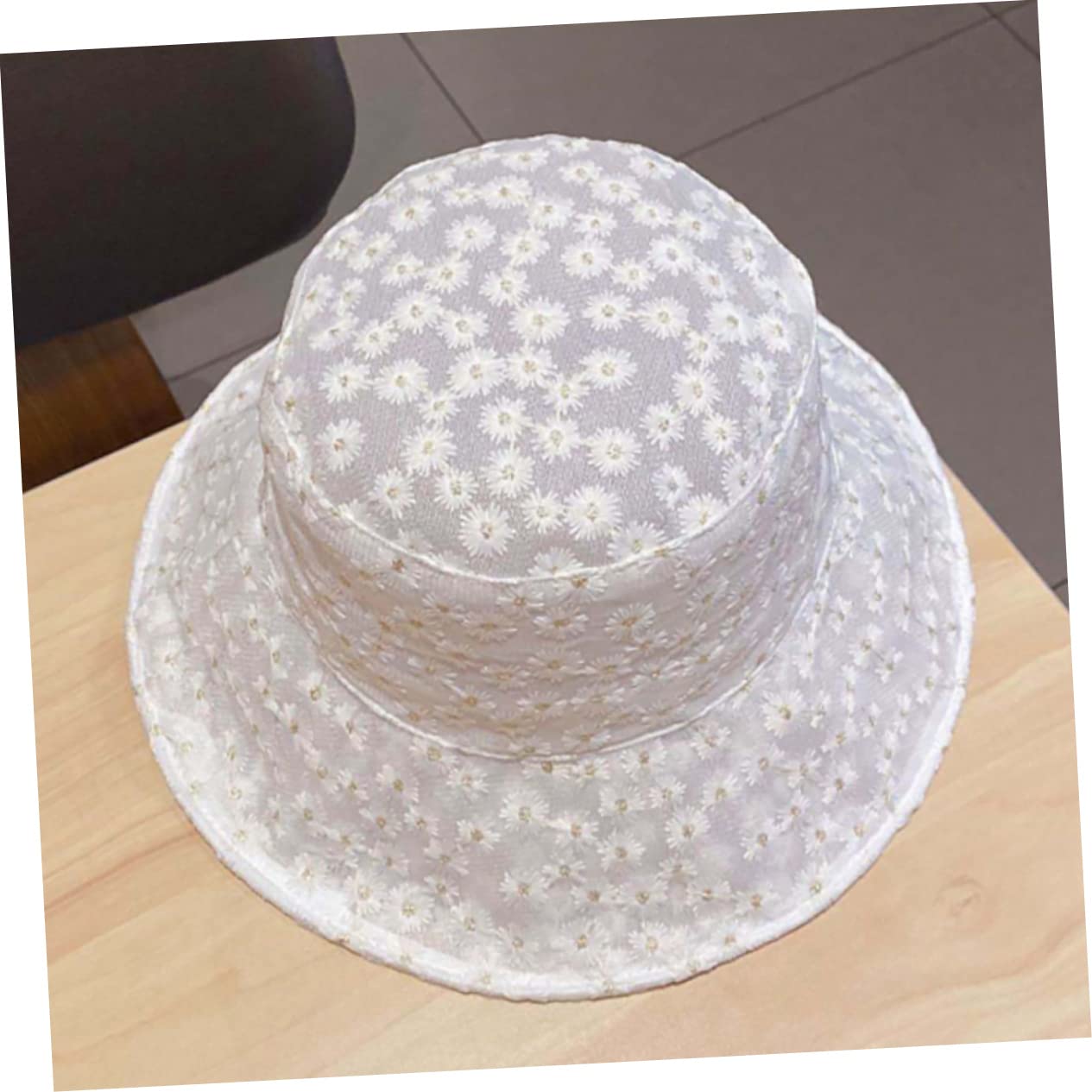 FOMIYES Cappello da Pescatore in Pizzo Ricamato Cappello in Pizzo Cappello da Pescatore per Donna Cappelli da Esterno Protezione UV Cappello da Sole Cappelli da Sole per Donna