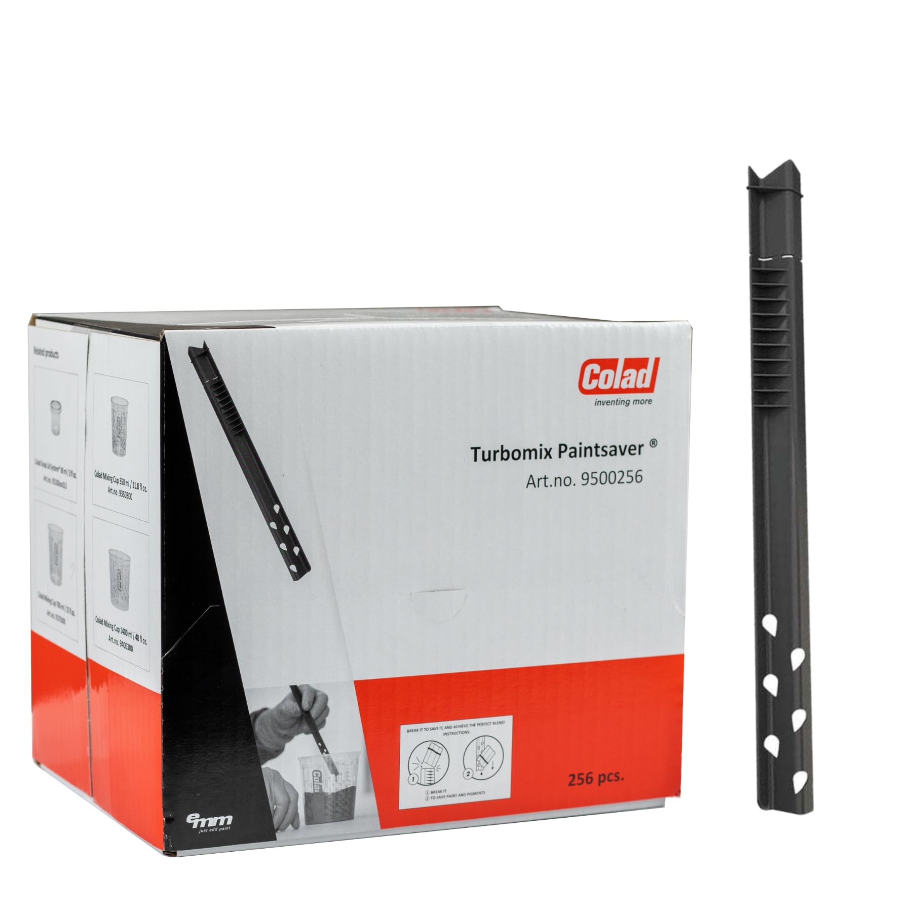 Colad Plastic Turbomix Paintsaver Paint Mixing Stirrer Paddles for Automotive Paint, Clear Coats, Epoxy and Resin 256 Stick Pack (256)