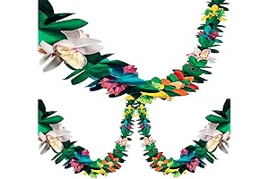 BUSOHA Tissue Flower Garland - Enchanting Tropical Hues for Your Island Soiree