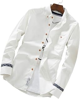 [エムエルーセ] ビジネス カジュアル シャツ ボタンダウン 長袖 ビジカジ 通勤 サラリーマン 春 春物 春夏 ワンポイント メンズ