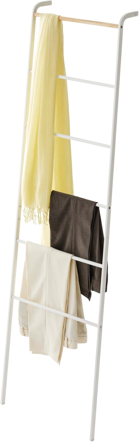 Yamazaki Home Tower Leaning Ladder Hanger - Bathroom Storage Rack Holder Stand, 63" - Steel