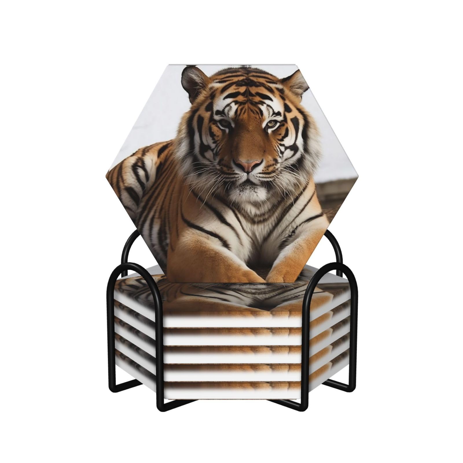 Tapis de tasse tigre en céramique pour apéro chaleureux et décoration de salon